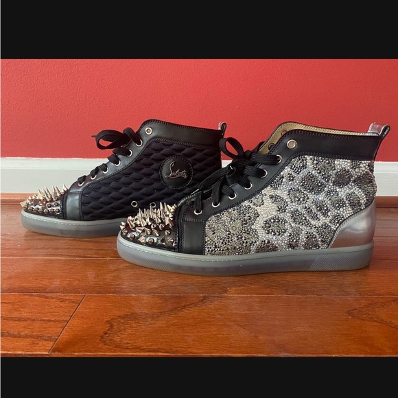 Christian Louboutin Spikes/swaraowski Crystals Learher High Top - Picture 5 of 5